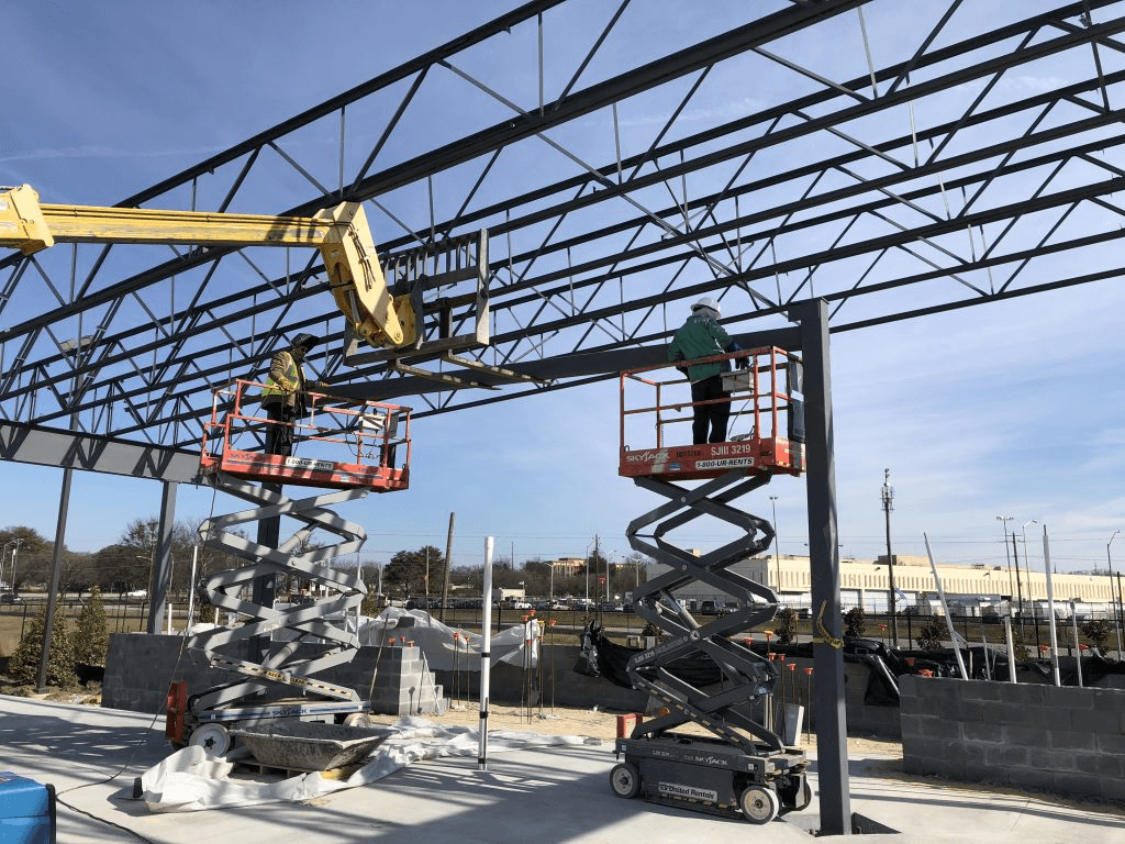 Steel erection · Delta Flight Museum