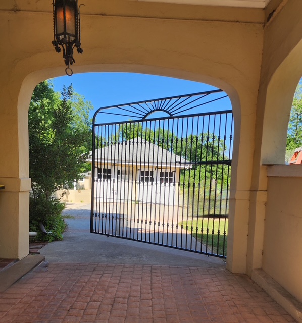 Sunburst estate gate · installed